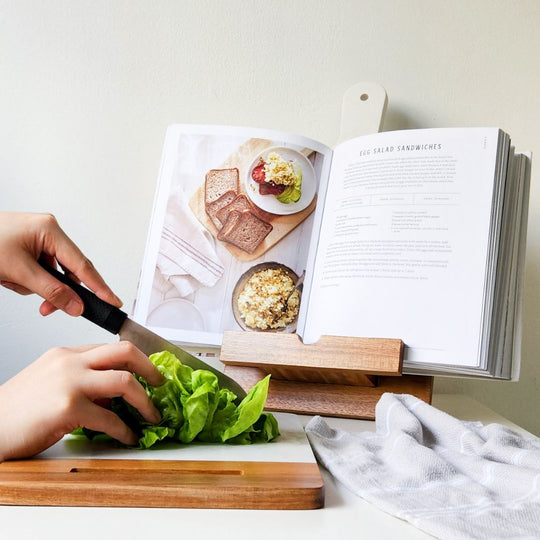 Marble-Acacia-Wood-Cutting-Board-Cookbook-Vegetables